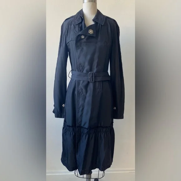 ジャケット・アウター tricot COMME des GARONS blk trench coat tricot Comme Des Garcons Trench Coat Black Japan Designer